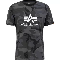 Alpha Industries Tričko Basic T-Shirt black camo